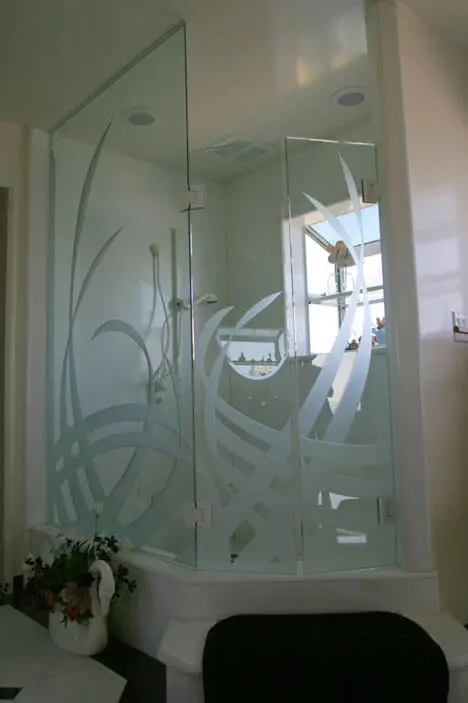 Etched Glass Shower Enclosures