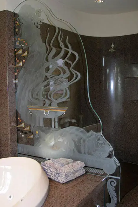 Sculpted Glass Shower Enclosures