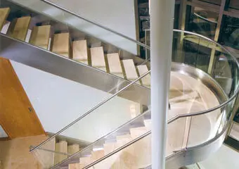 Orange Industrial Stairway Handrail