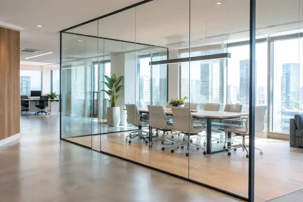 Glass Partitions That Define a Room, Not Divide It